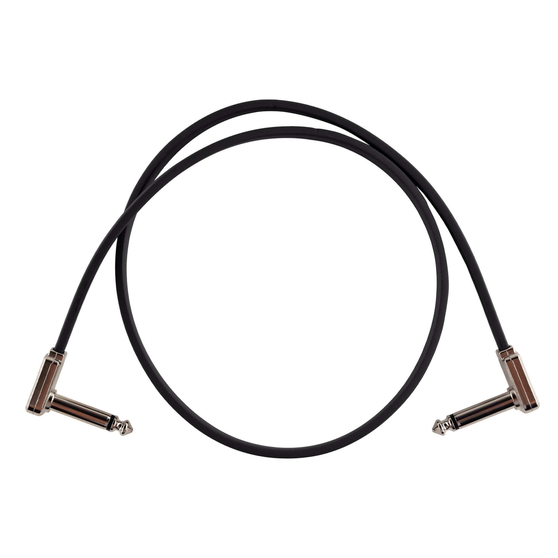 ernie ball eeb 6228 flat ribbon patch cable 60 cm black angled angled