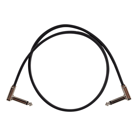 ernie ball eeb 6228 flat ribbon patch cable 60 cm black angled angled