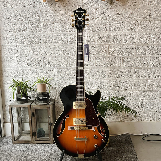 ibanez ag75g brown sunburst hollow body electric guitar front view