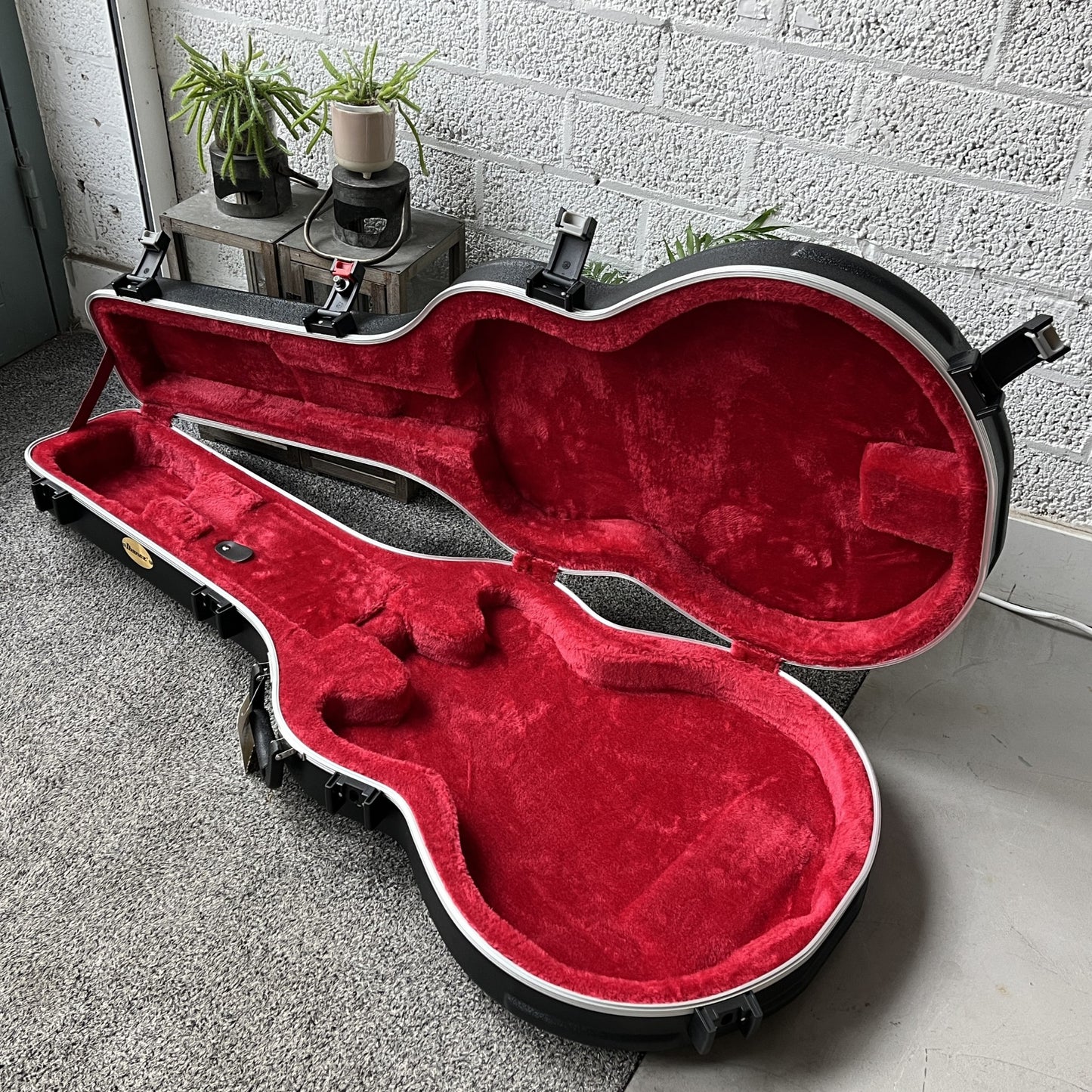 ibanez ms100c semi-hollow guitar hard case opened