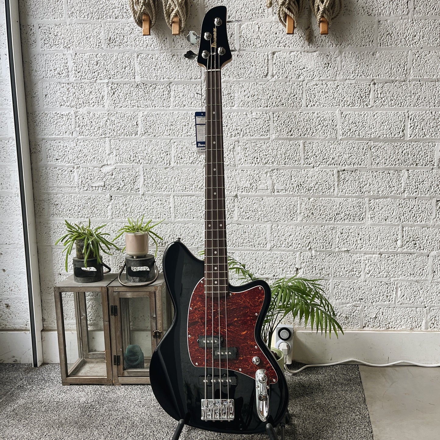 Ibanez TMB100 Talman electric bass in Black finish front view