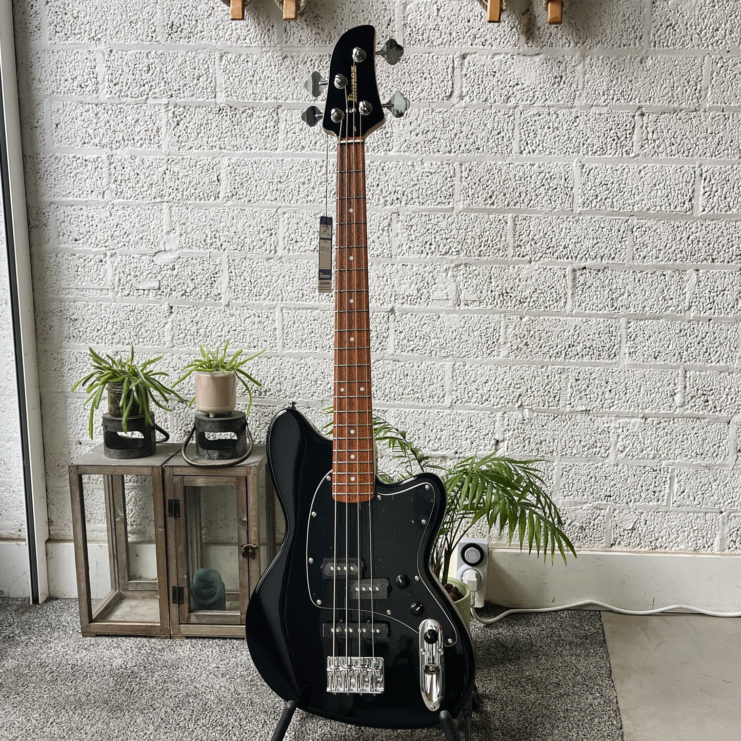Ibanez TMB30 Talman electric bass in Black finish front view