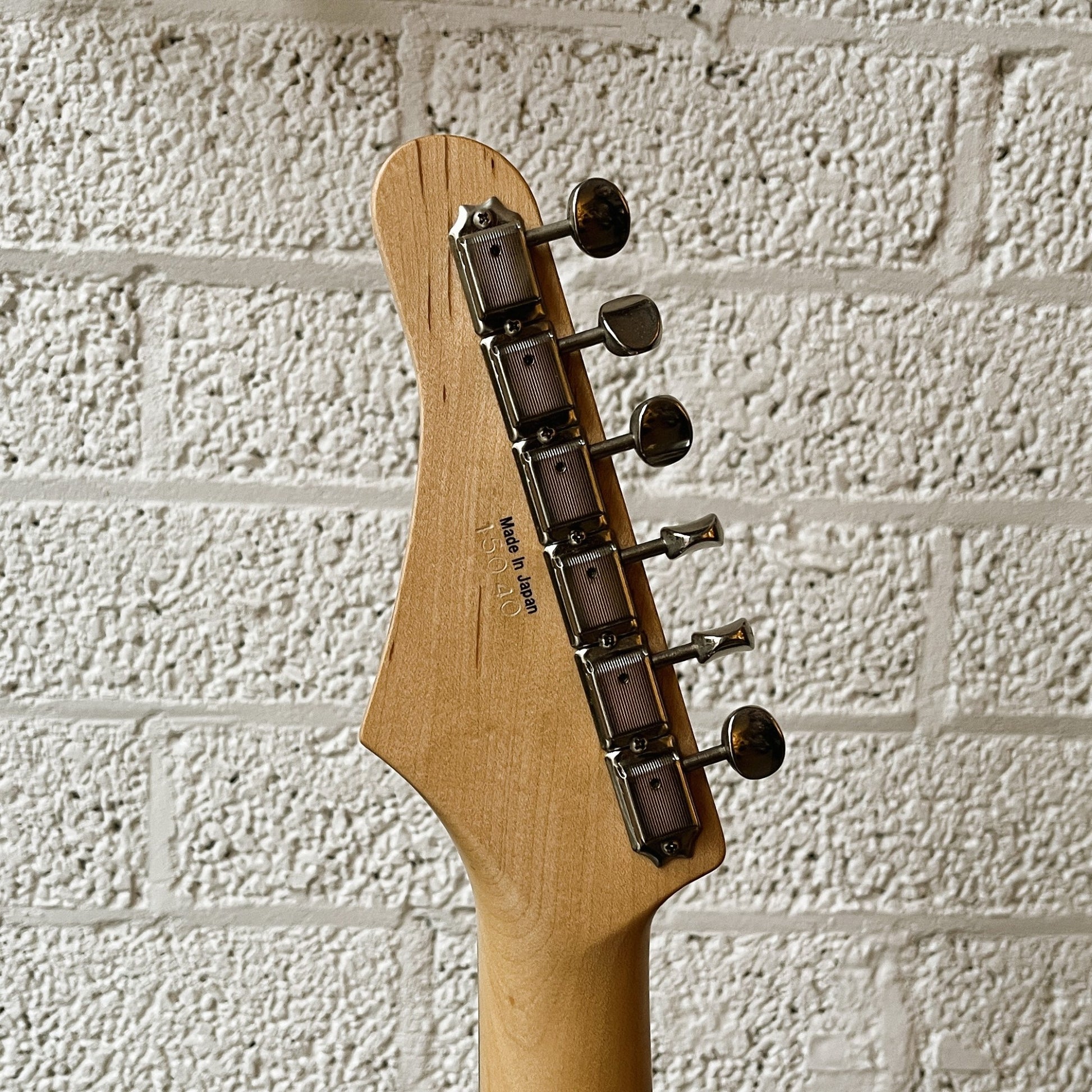 kaminari liquid electric guitar see-through white burst rockso spec headstock back view