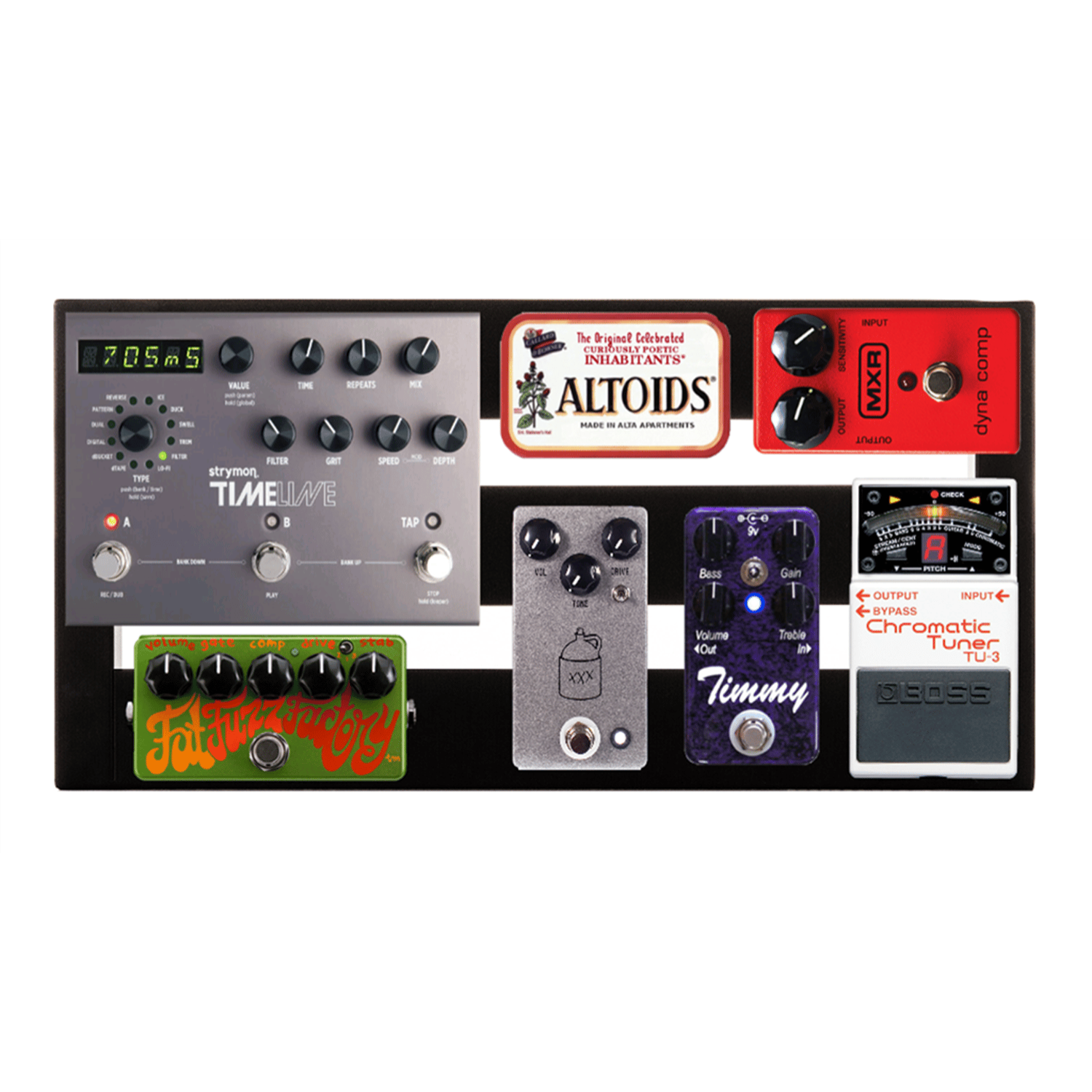 pedaltrain metro 16 pt m16 sc pedalboard with a collection of effect pedals as usage example