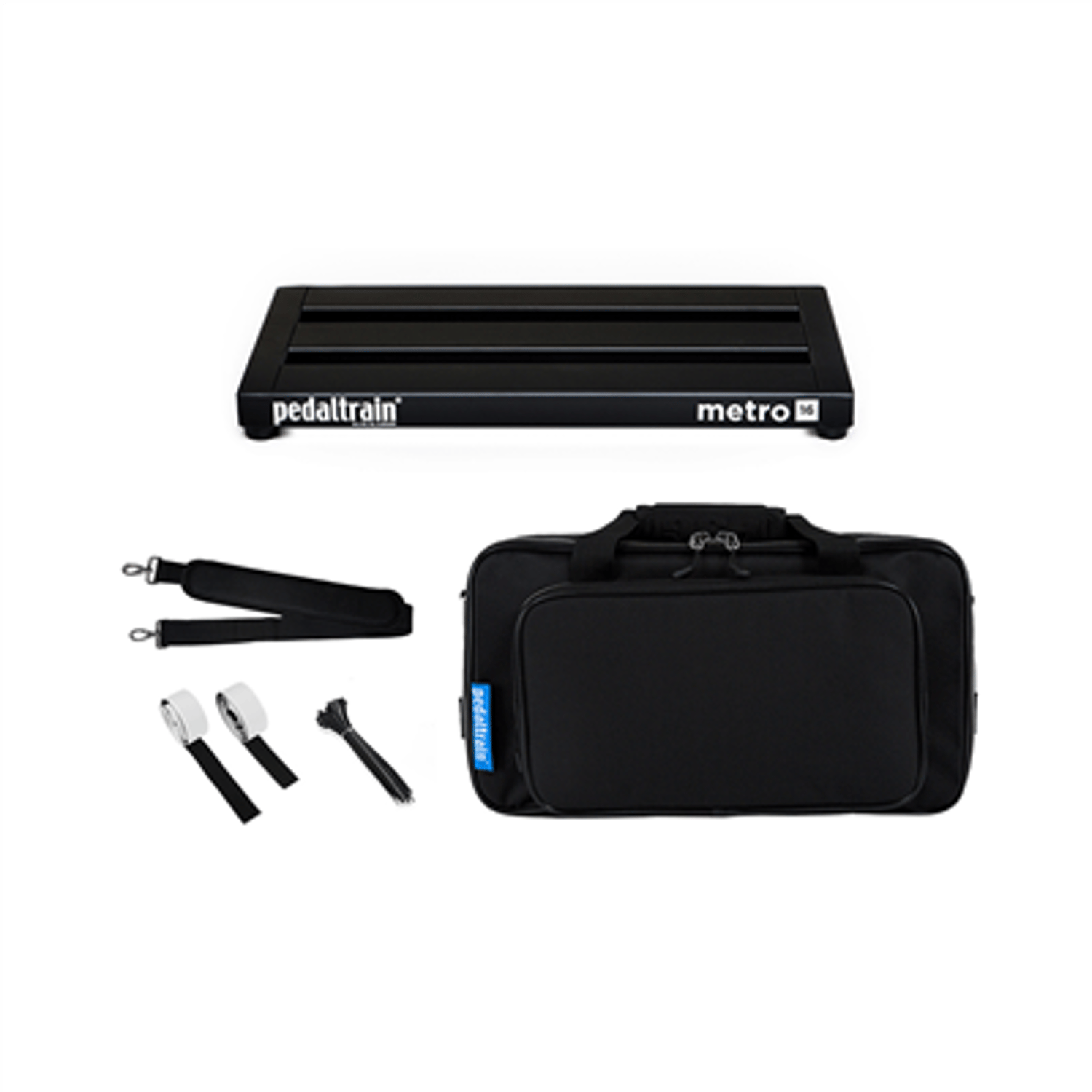 pedaltrain metro 16 pt m16 sc pedalboard with soft case strap velcro tape and ties